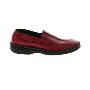 Red and Black Leather Slip-On Loafers